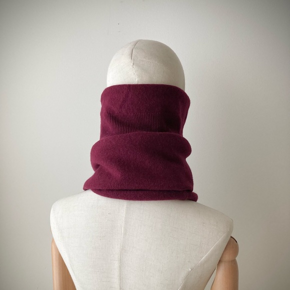 joodito 100% cashmere sweater wrap preppy tie scarf burgundy maroon dark red - Picture 5 of 12